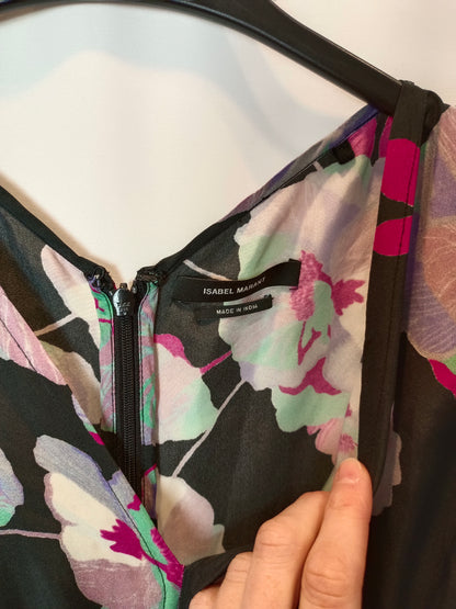 ISABEL MARANT. Silk print midi dress. XS