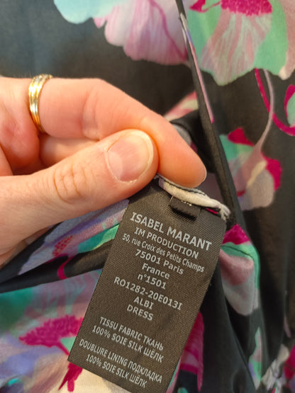 ISABEL MARANT. Silk print midi dress. XS