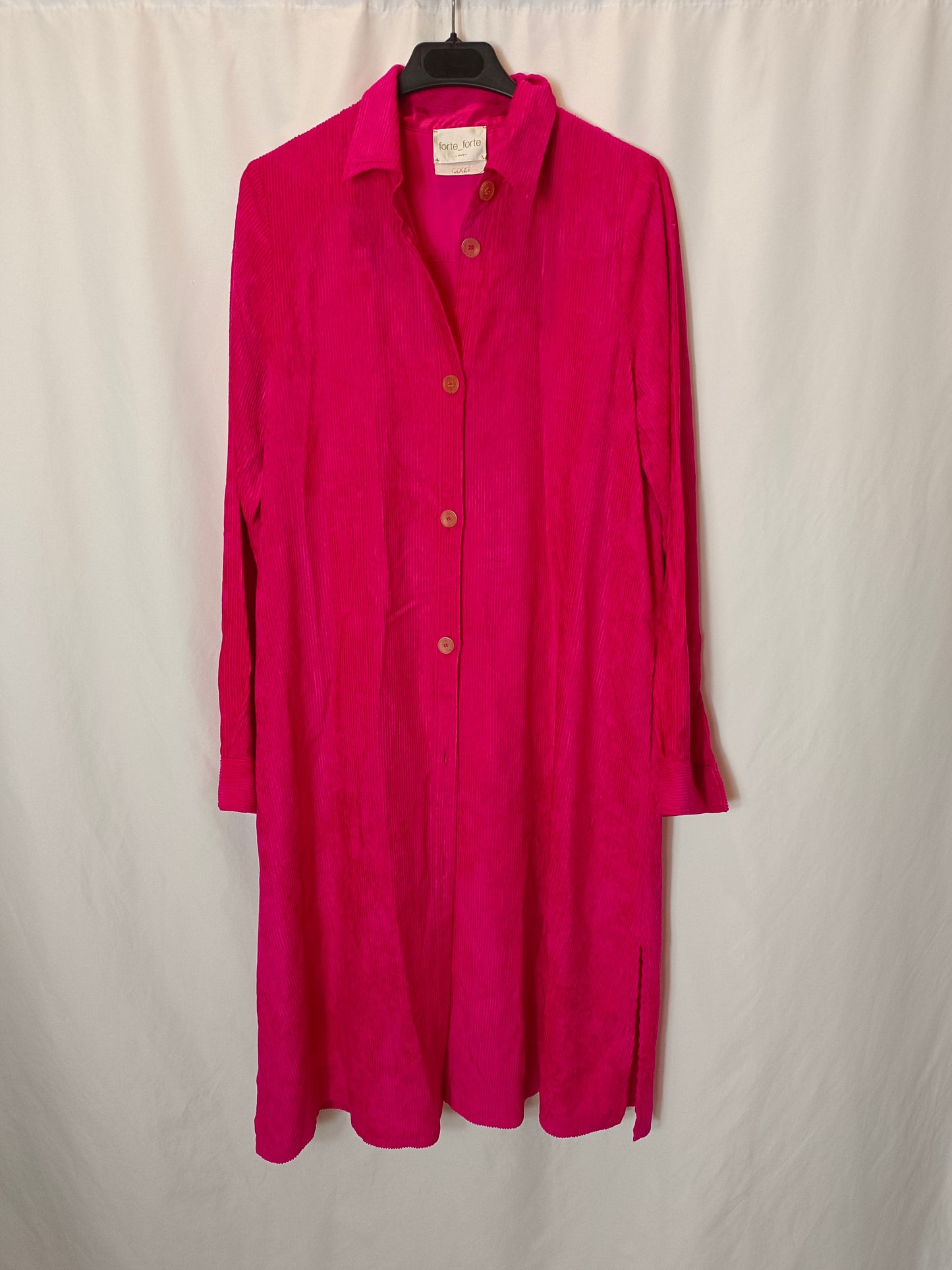 FORTE FORTE. Long fuchsia textured dress/jacket. Size 0 (XS/S)