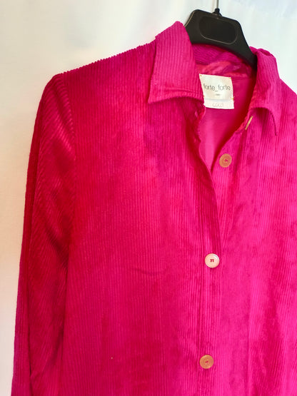 FORTE FORTE. Long fuchsia textured dress/jacket. Size 0 (XS/S)