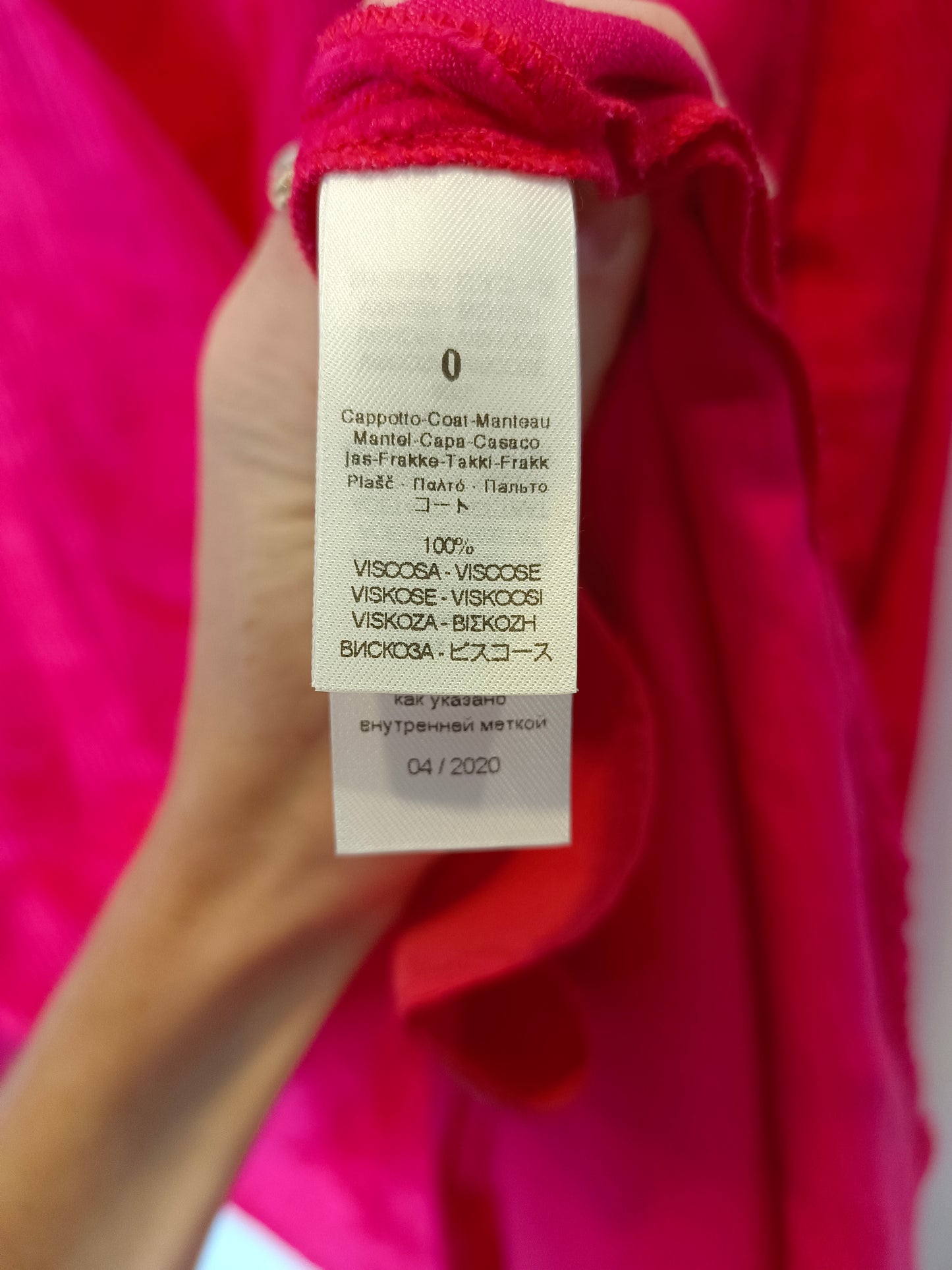 FORTE FORTE. Long fuchsia textured dress/jacket. Size 0 (XS/S)