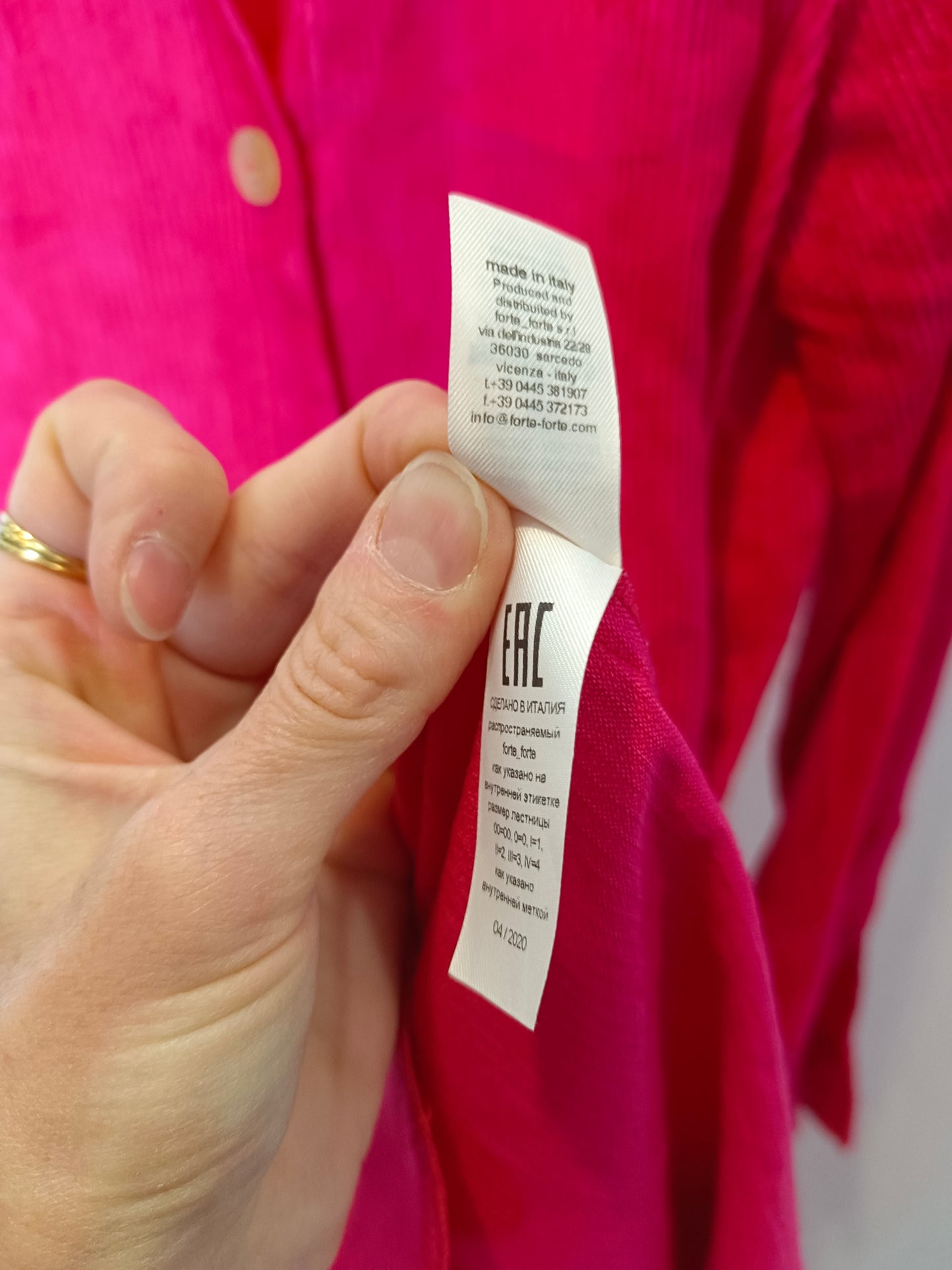 FORTE FORTE. Long fuchsia textured dress/jacket. Size 0 (XS/S)