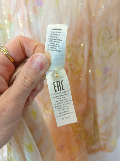 FORTE FORTE. Double-layered pastel silk dress. Size 0 (XS/S)