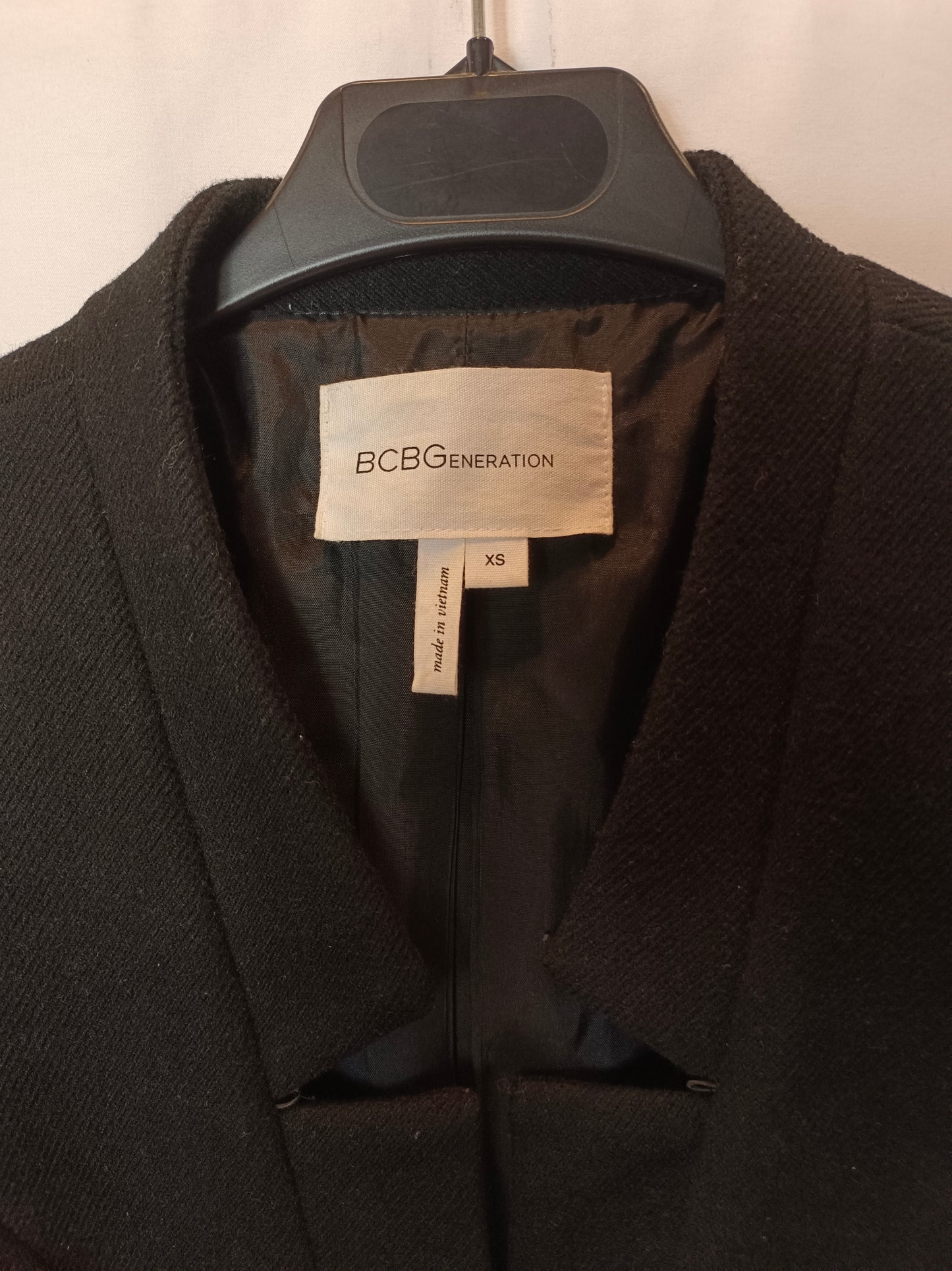 BCBG. Black double-breasted jacket. Size XS