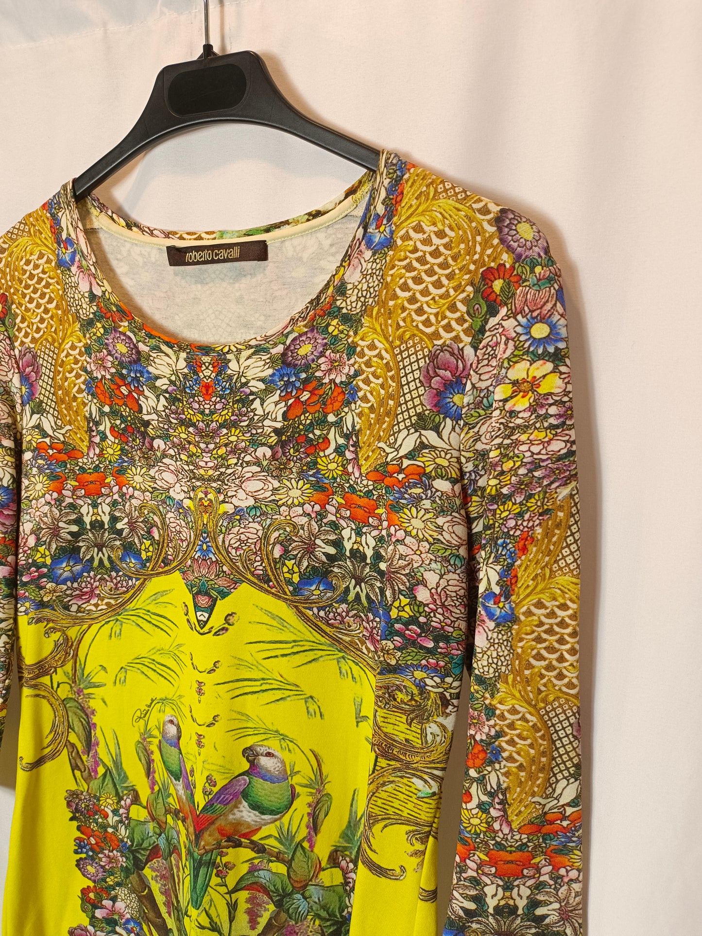 ROBERTO CAVALLI. Short elastic printed dress. T 40 (S/M)