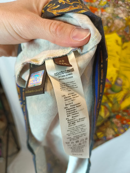 ROBERTO CAVALLI. Short elastic printed dress. T 40 (S/M)