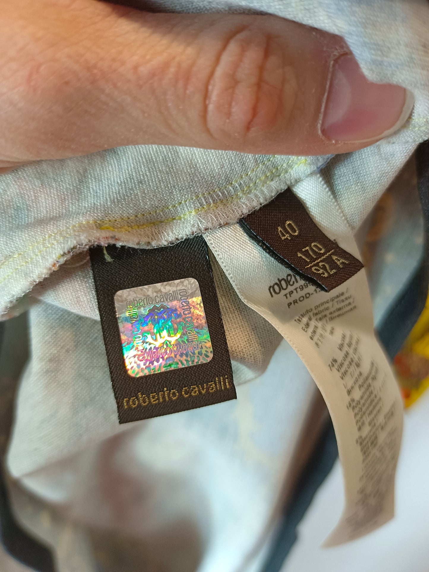 ROBERTO CAVALLI. Short elastic printed dress. T 40 (S/M)