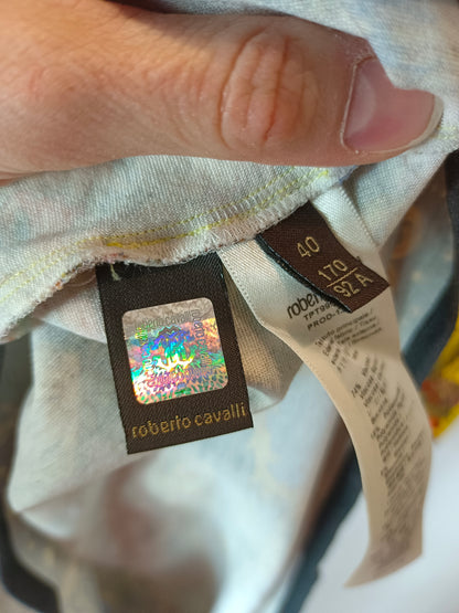 ROBERTO CAVALLI. Short elastic printed dress. T 40 (S/M)