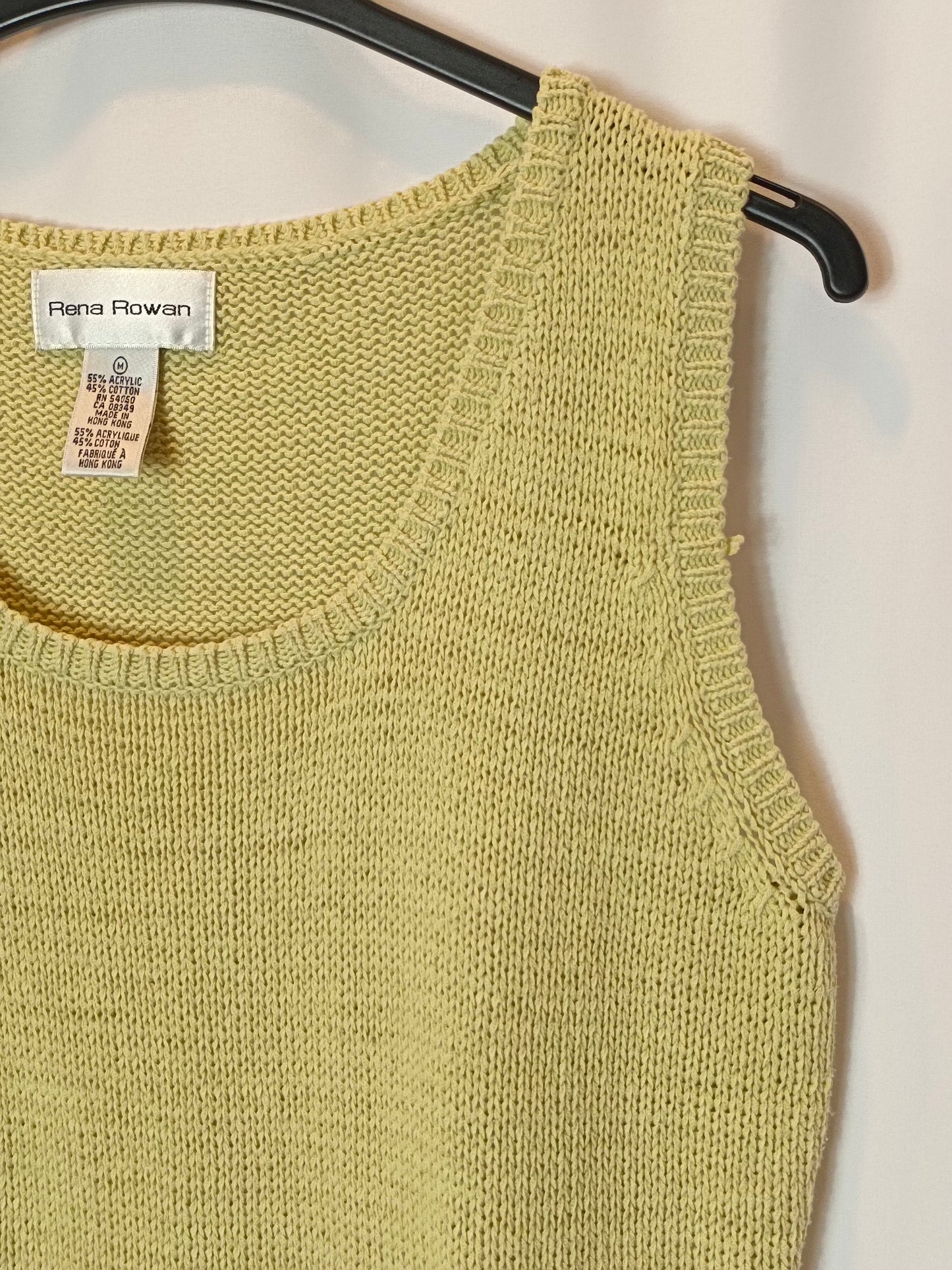 RENA ROWAN. Yellow knit top TM