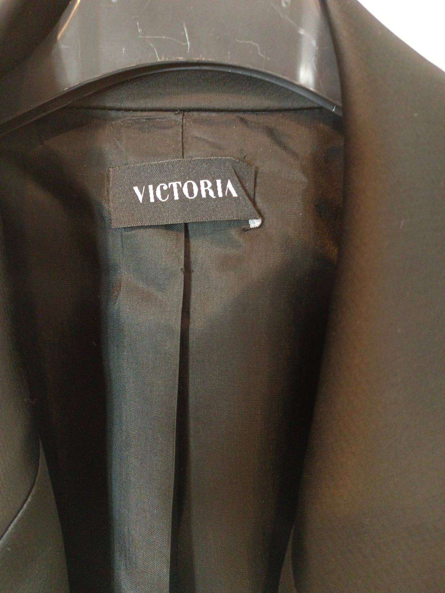 VICTORIA. Black double-textured blazer, size 36