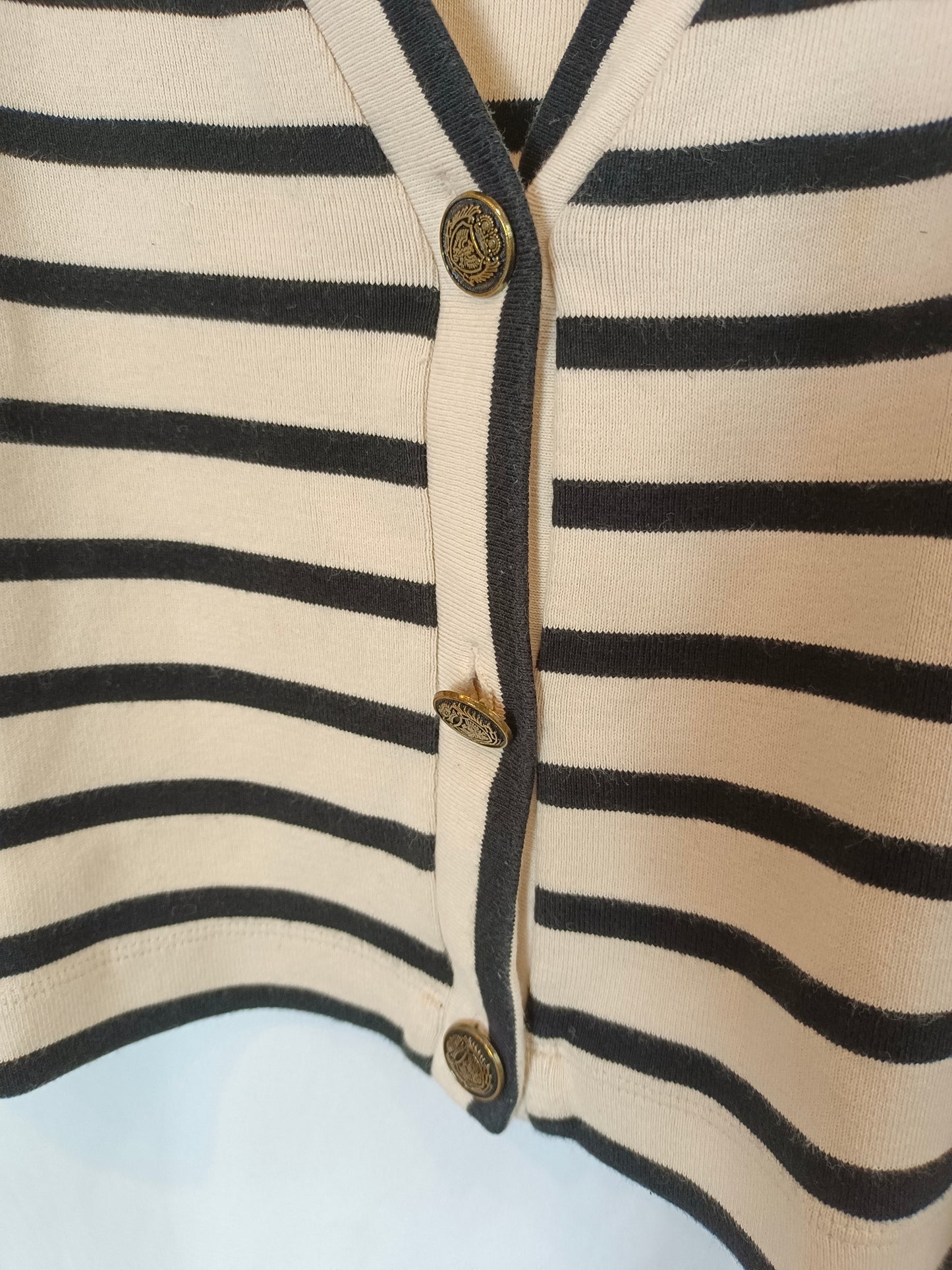 MASSIMO DUTTI. Jersey beige rayas T.m