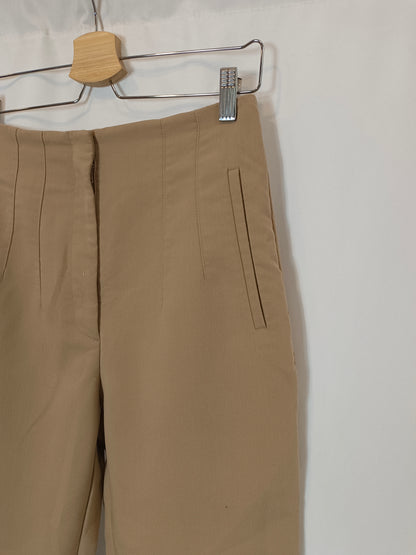 ZARA. Beige pleated trousers Tm