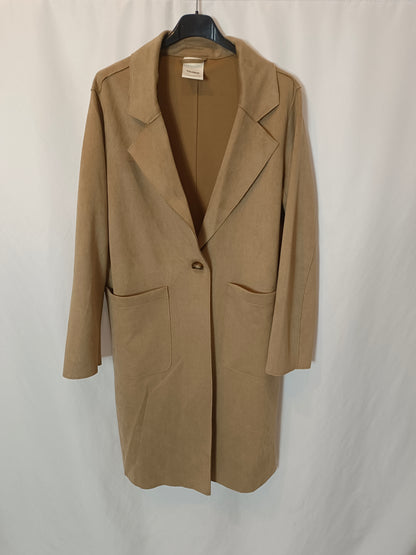 PULL&amp;BEAR. Long suede jacket T.xs