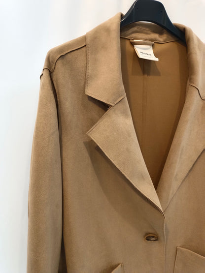 PULL&amp;BEAR. Long suede jacket T.xs