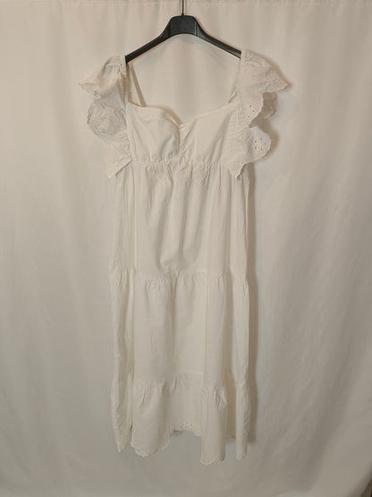 ZARA. White die-cut midi dress Tm