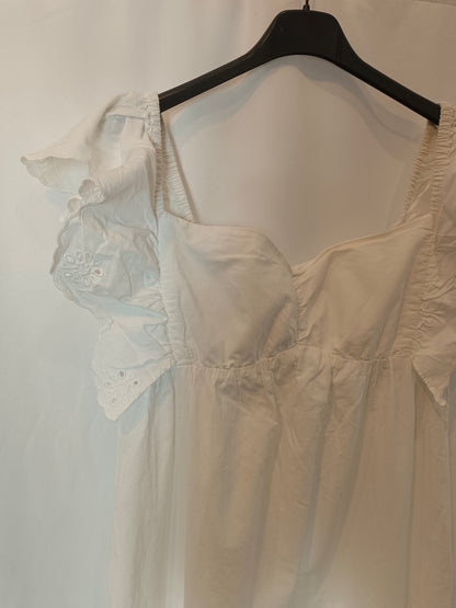 ZARA. White die-cut midi dress Tm