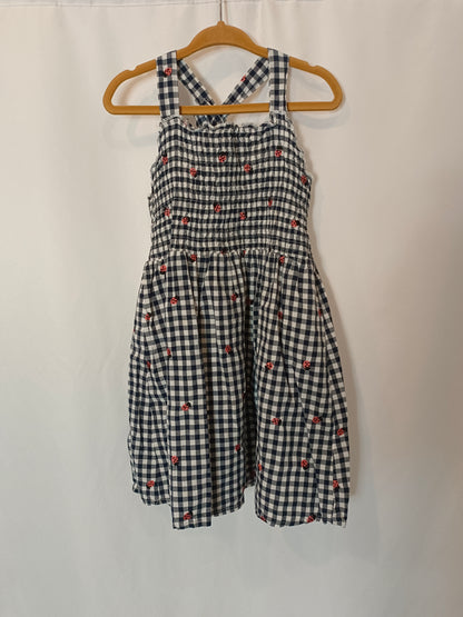 OTHERS. Girls' checkered and honeycomb dress. Size 5 years