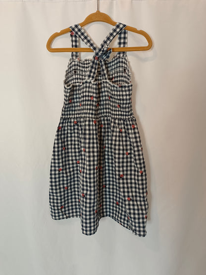 OTHERS. Girls' checkered and honeycomb dress. Size 5 years