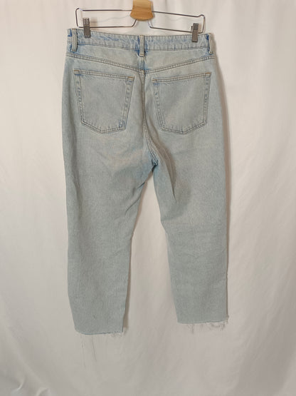 MANGO. Denim claro flecos. T 40