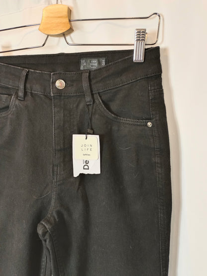 LEFTIES. Denim negro recto. T 38