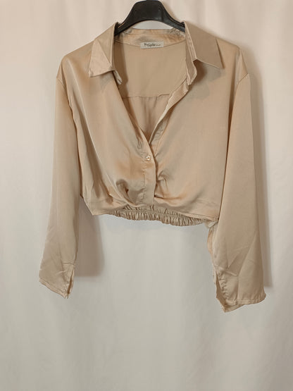 SOPHIE ATELIER. Blusa satinada cropped. T M