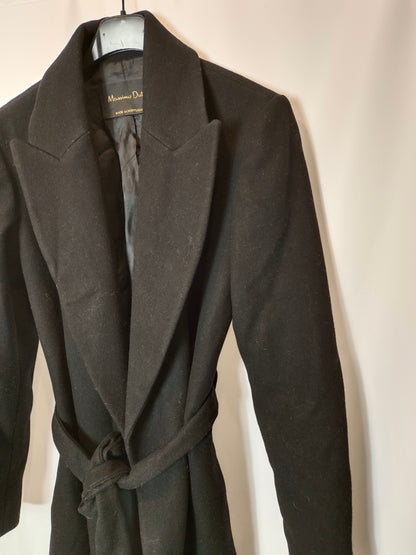 MASSIMO DUTTI. Abrigo negro lana T.36