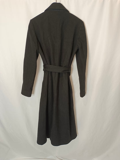 MASSIMO DUTTI. Abrigo negro lana T.36