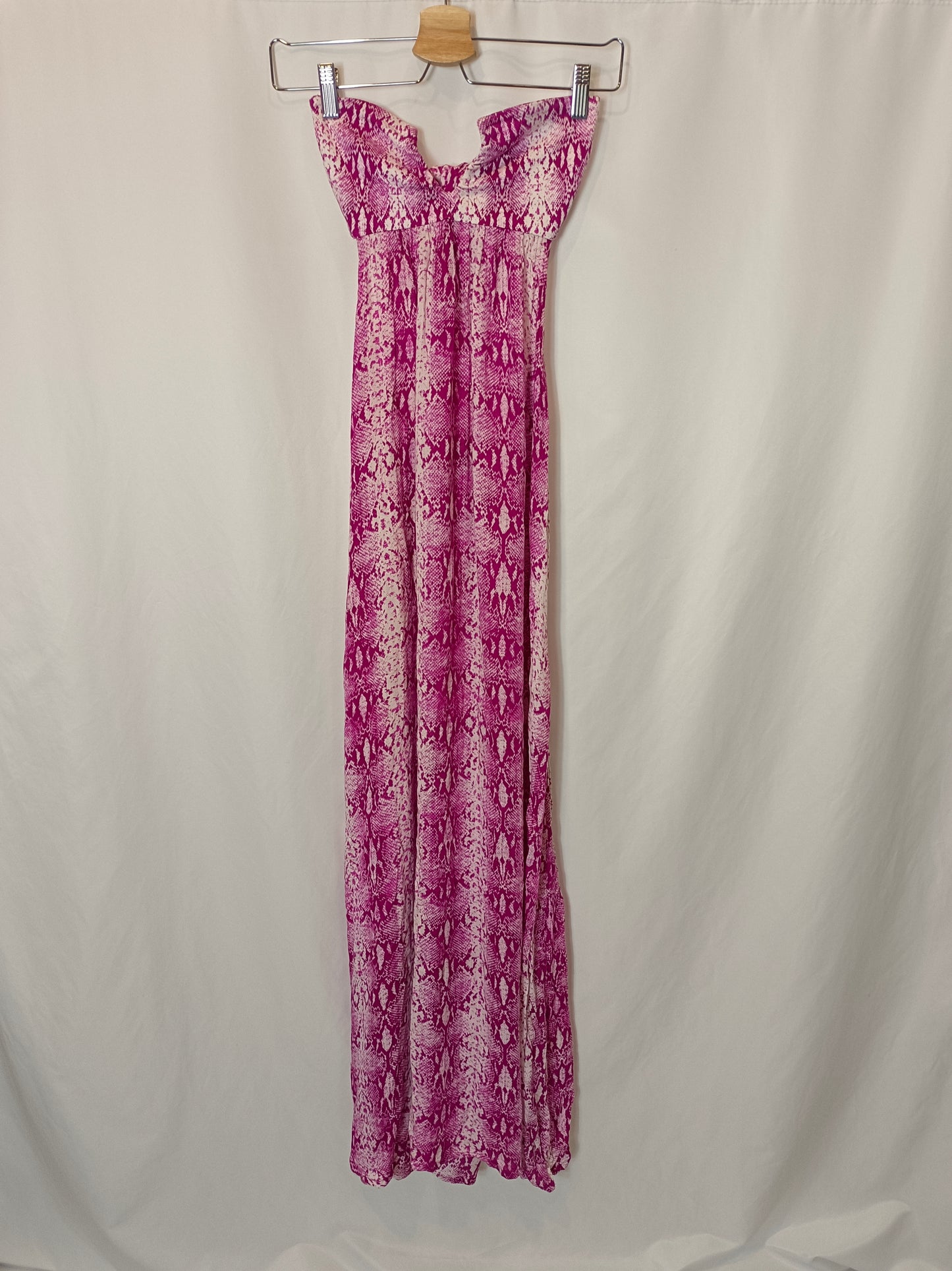 PAULINA KATARINA. Vestido largo animal print rosa T.s