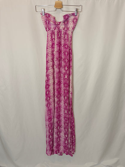 PAULINA KATARINA. Vestido largo animal print rosa T.s