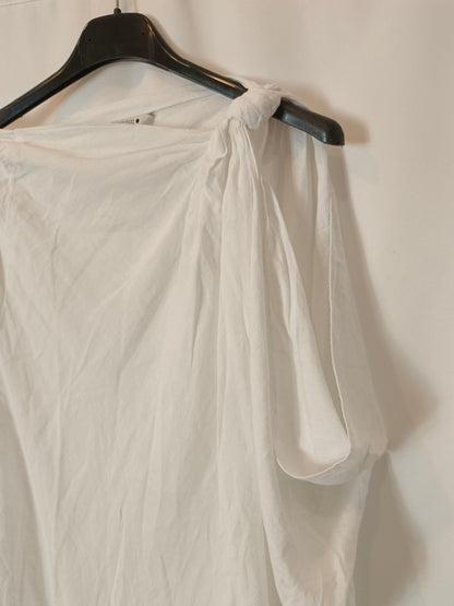 ZARA. Vestido blanco asimétrico T.xs