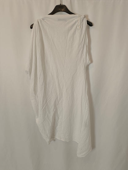 ZARA. Vestido blanco asimétrico T.xs