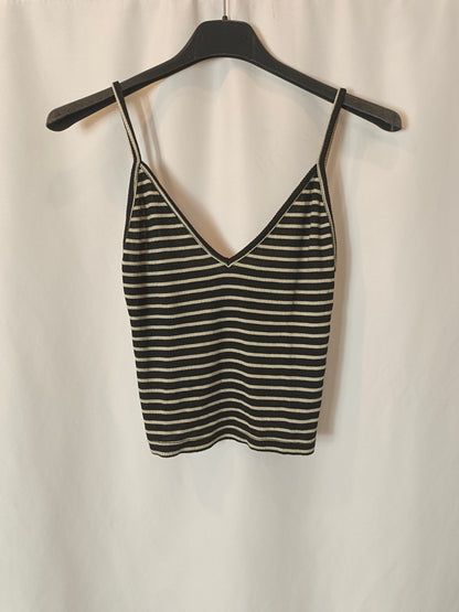 BRANDY MELVILLE. Blue striped ribbed crop top