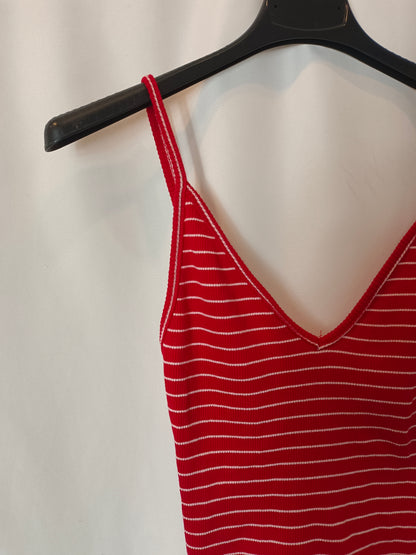 BRANDY MELVILLE. Red striped ribbed crop top
