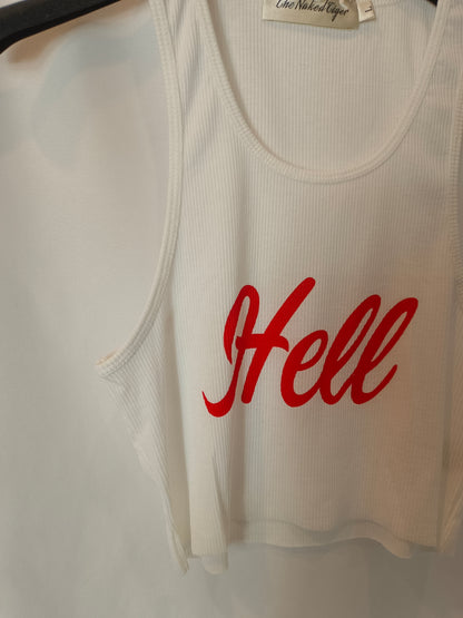 THE NAKED TIGER. Camiseta blanca crop T.l (S)