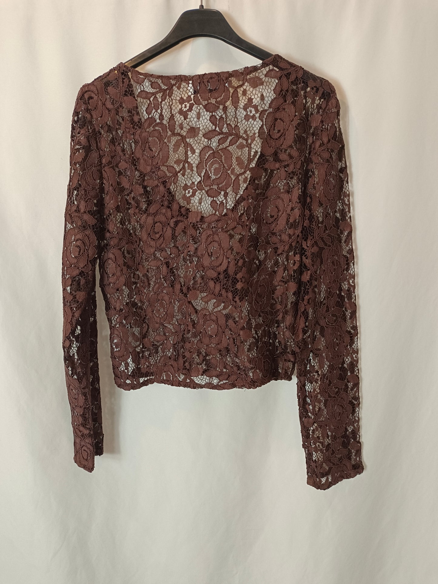 LAAGAM. Brown lace top Tm