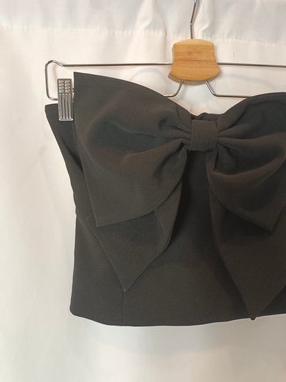 NBD. Black lace-up top T.xs