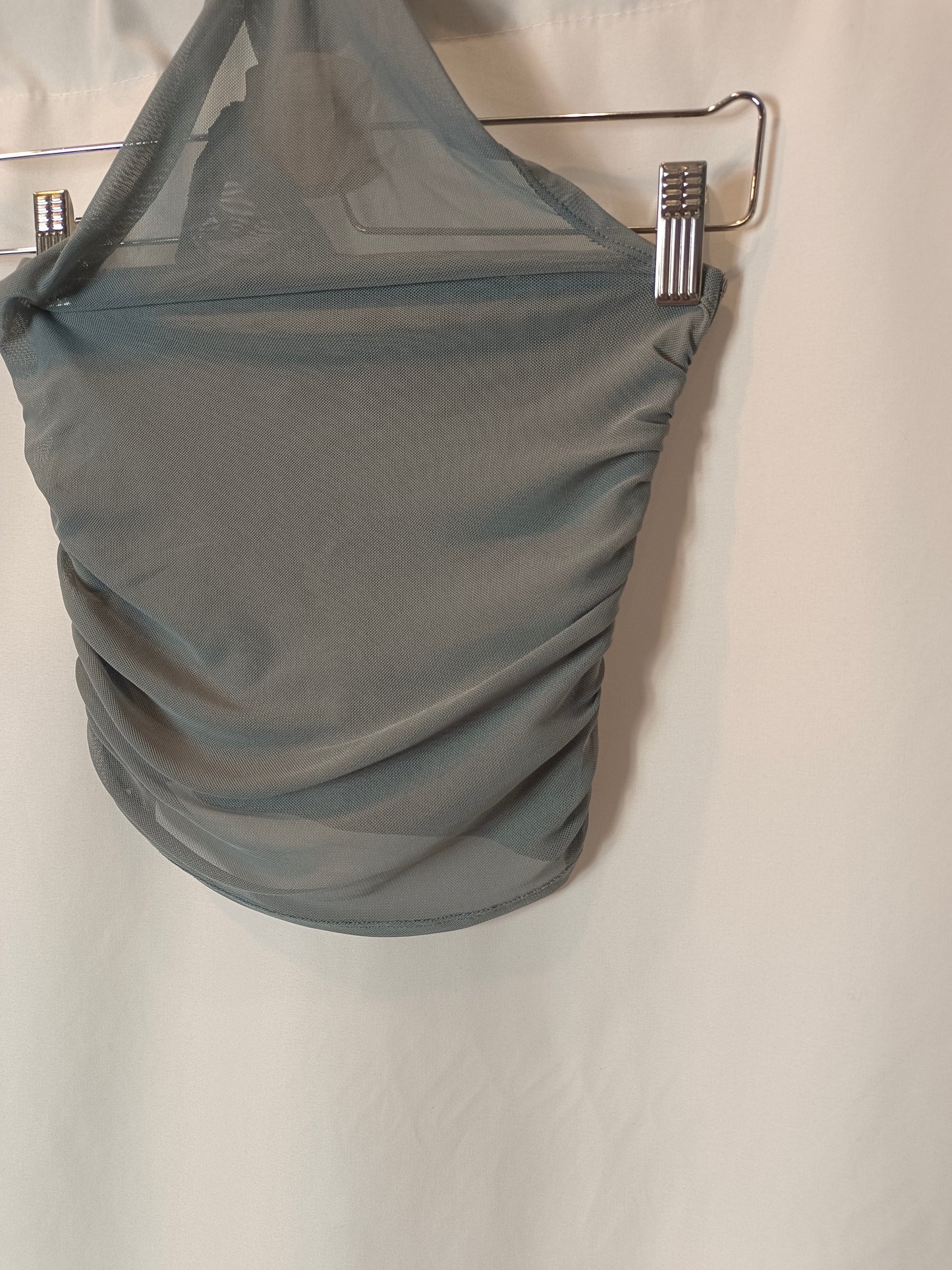 ZARA. Top azul rejilla T.s