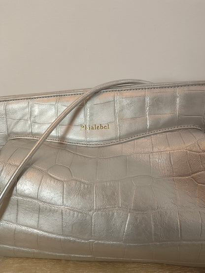 PHIALBEL. Silver leather bag