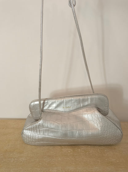 PHIALBEL. Silver leather bag