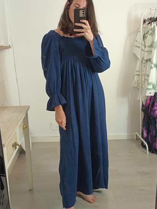 DELUEM X ITZIAR AGUILERA. Bambu blue dress TU(S)