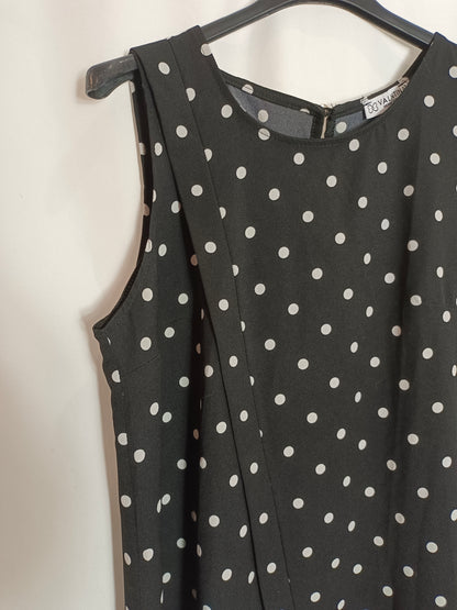 VALENTINA. Black polka dot dress (M)