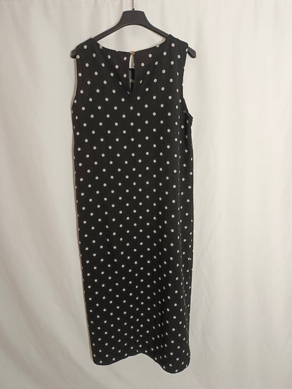 VALENTINA. Black polka dot dress (M)