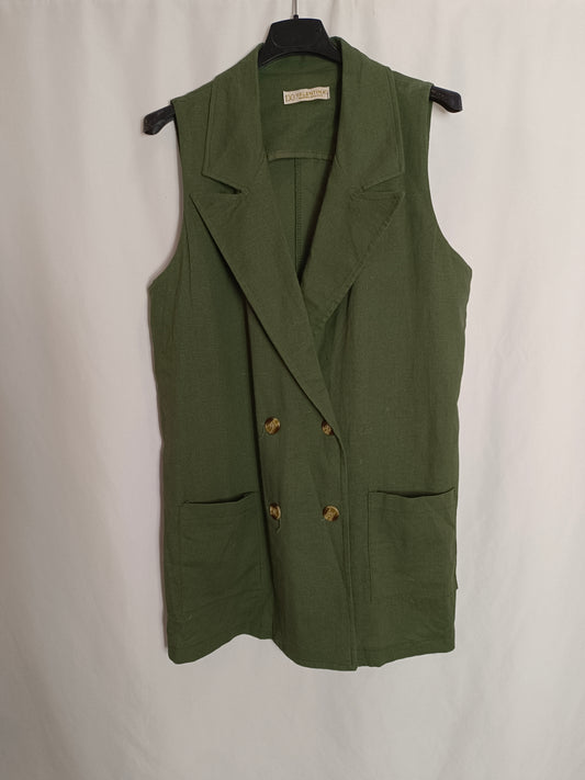 VALENTINA. Chaleco fluido verde T.m