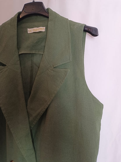 VALENTINA. Chaleco fluido verde T.m