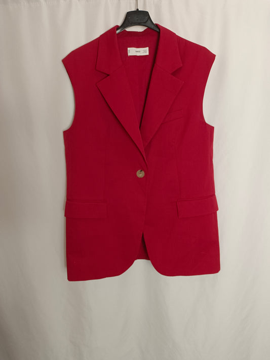 MANGO. Chaleco rojo sin mangas T.m