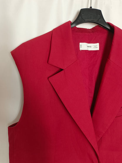 MANGO. Chaleco rojo sin mangas T.m
