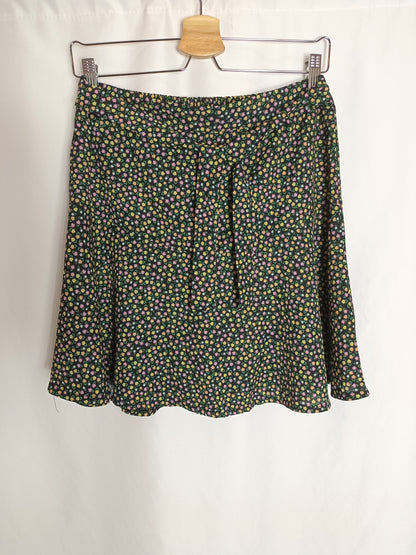 VALENTINA. Black floral skirt Tl