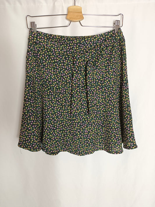 VALENTINA. Black floral skirt Tl