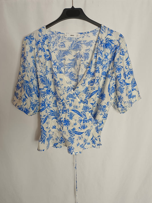 MANGO. Top cruzado flores T.m