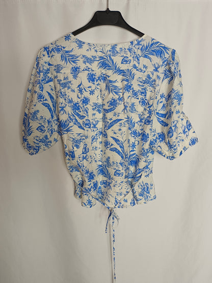 MANGO. Top cruzado flores T.m